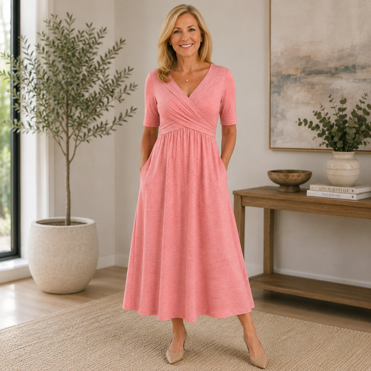 Phoebe | Elegant Flattering Midi Dress
