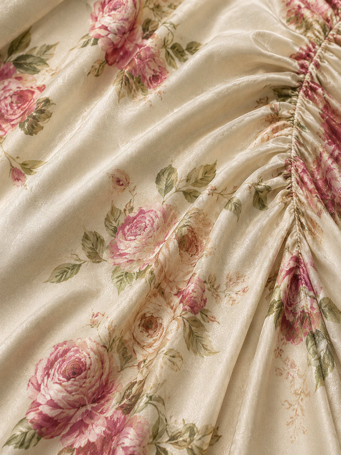 Alba | Floral Satin Midi Dress