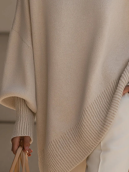 Women's Oversized Batwing Knit Poncho
