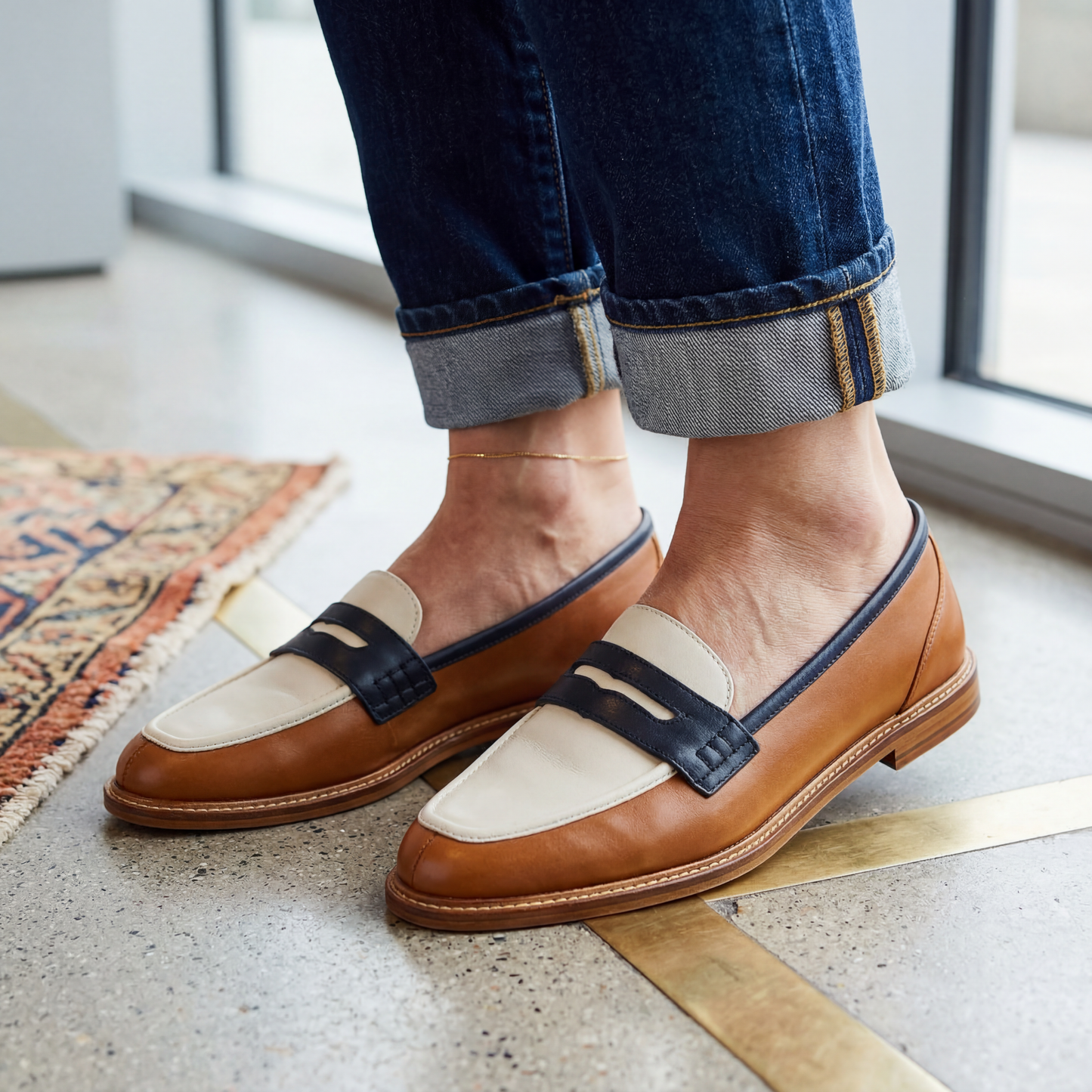 Rosalie | Colorblock Penny Loafers