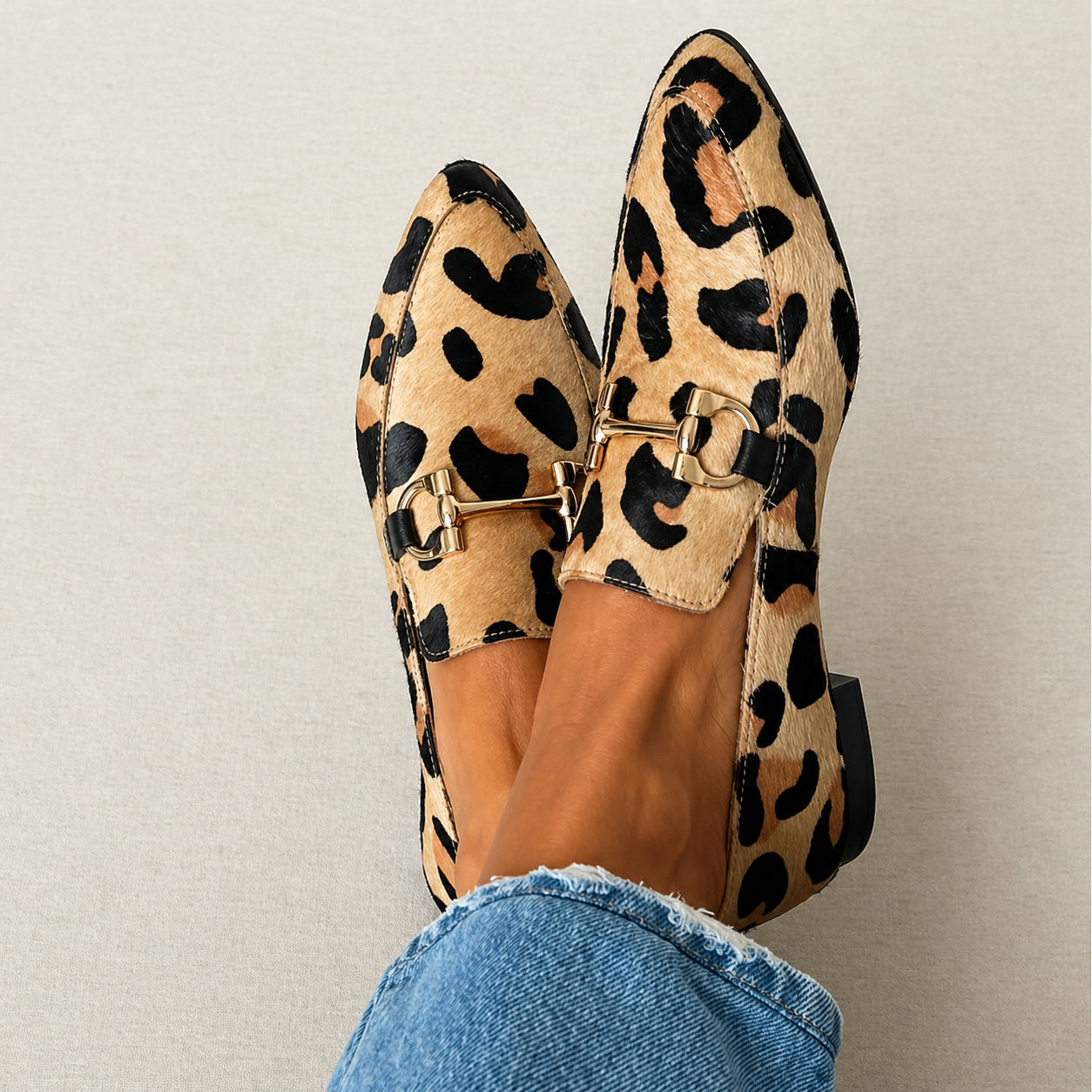 Oliver | Leopard Print Leather Loafers