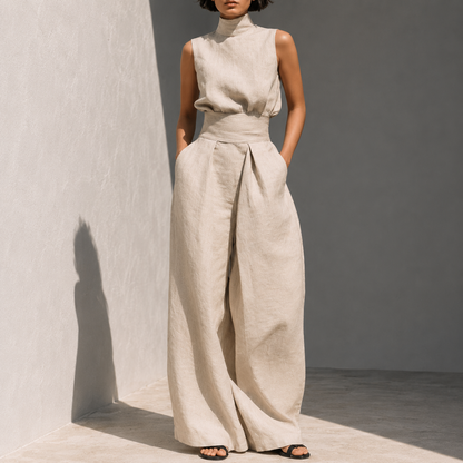 Celeste | Sky Blue Linen Blend Set