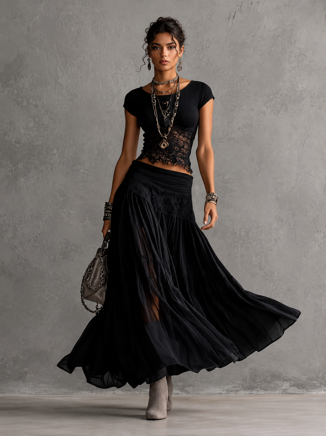 Seraphina | Boho Lace Maxi Set