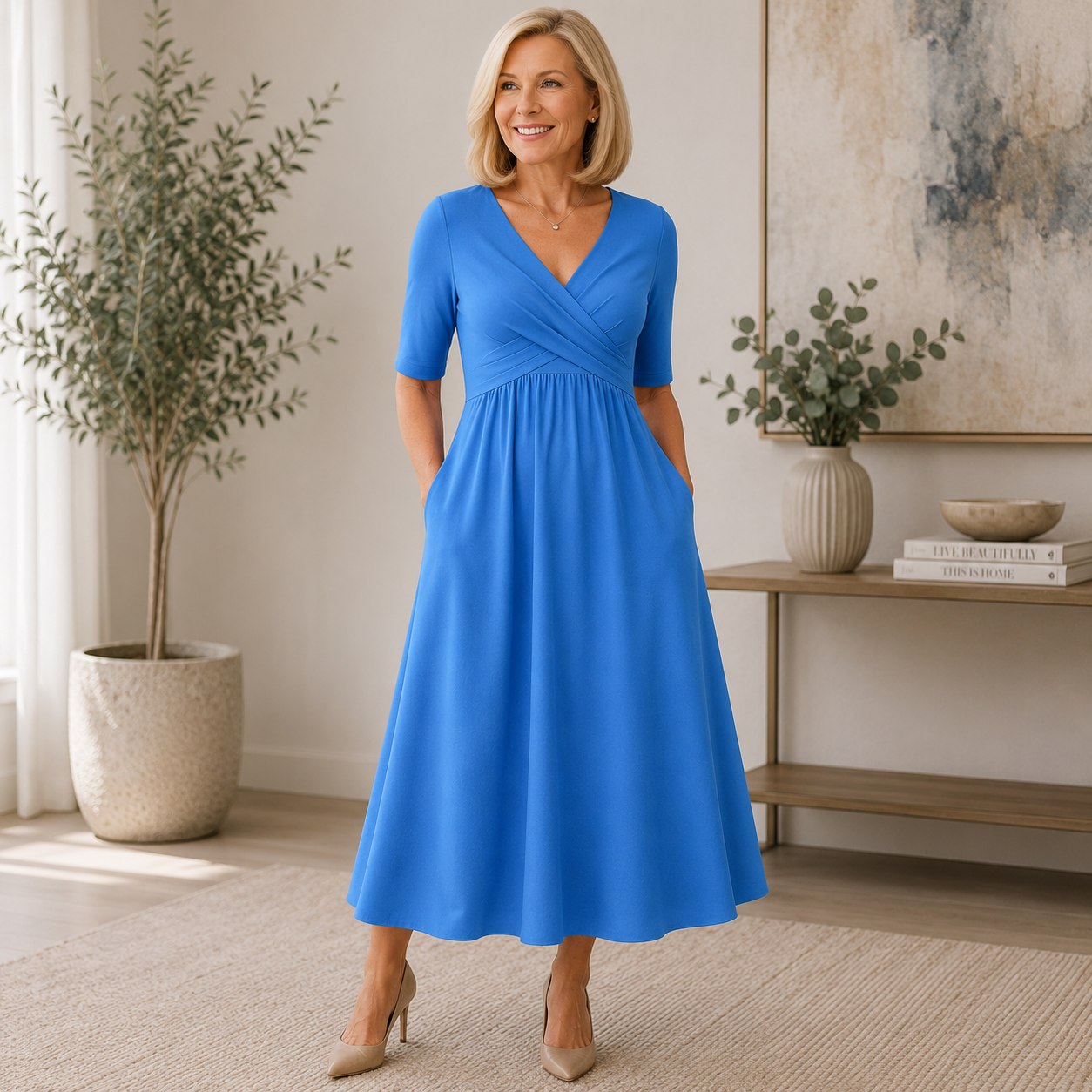 Phoebe | Elegant Flattering Midi Dress