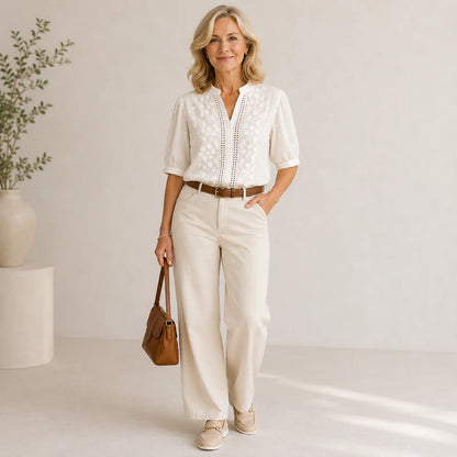 Liora | Embroidered Eyelet Blouse