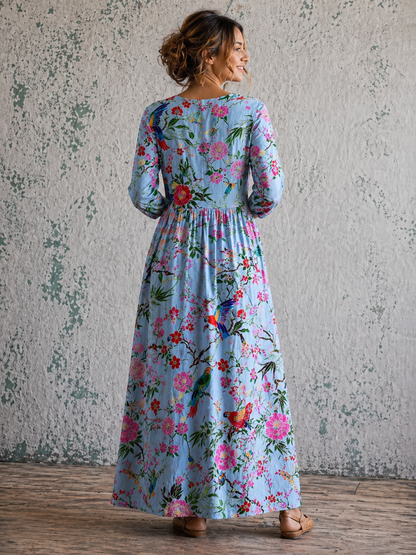 Amaris | Flora Bird Garden Maxi Dress