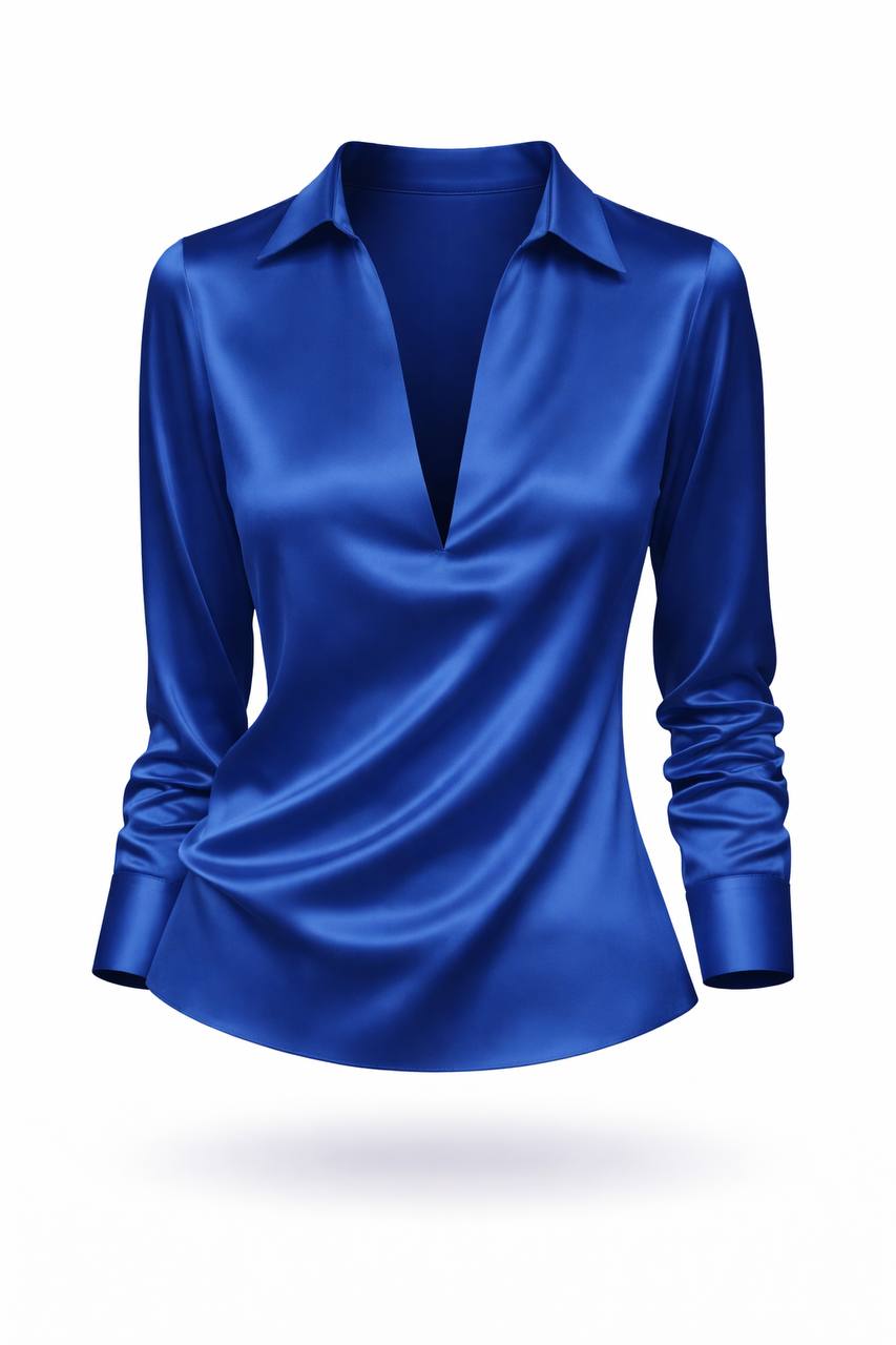 Greta | Satin Collar Shirt