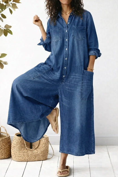 Maria | Denim Relaxed Fit Jumpsuit