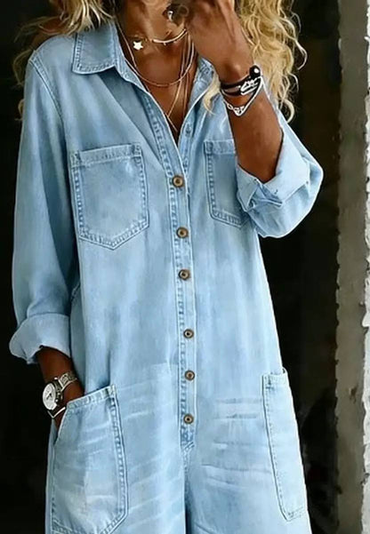 Maria | Denim Relaxed Fit Jumpsuit
