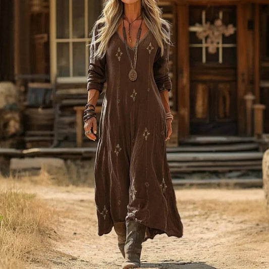 BEA | LONG SLEEVE VINTAGE CASUAL DRESS