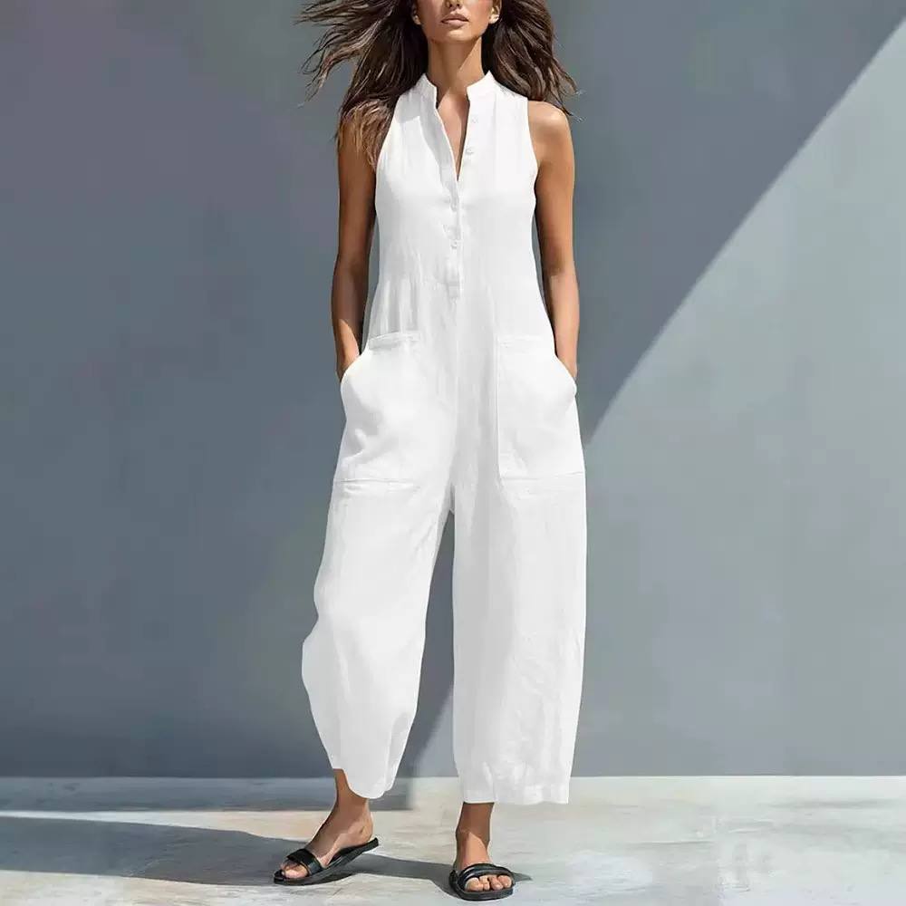 Peyton | Relaxed Fit Sleeveless Utility Jumpsuit