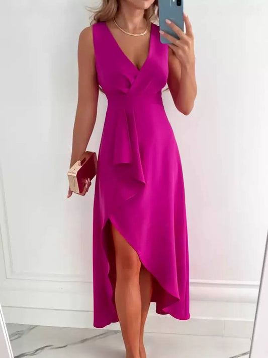 Stella | Elegant Wrap V-Neck Midi Dress
