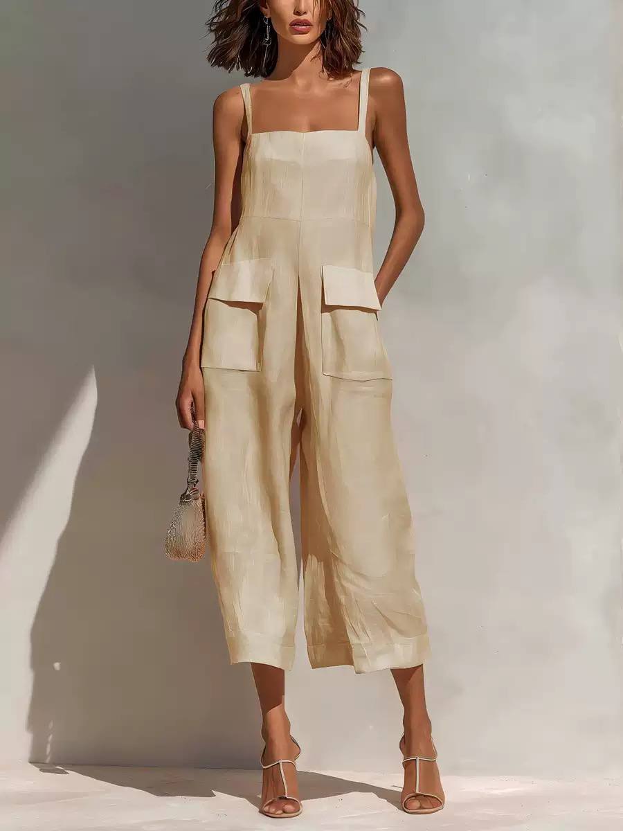 Natalie | Minimalist Wide-Leg Utility Jumpsuit