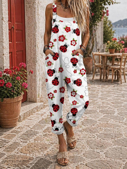Sofia | Ladybug Charm Printed Jumpsuit