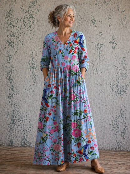 Amaris | Flora Bird Garden Maxi Dress