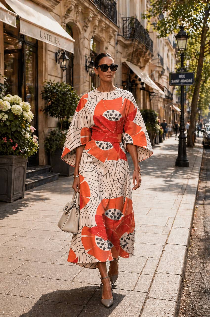 Dayana | Art Bloom Statement Midi Dress