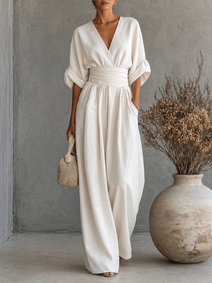 Elara |  Draped Waist Jumpsuit