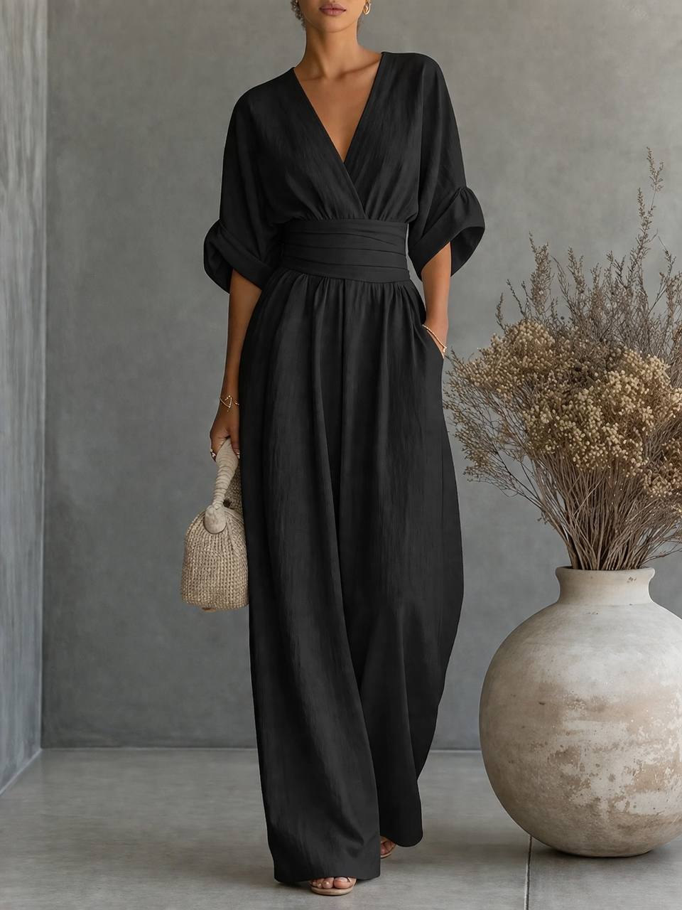 Elara |  Draped Waist Jumpsuit