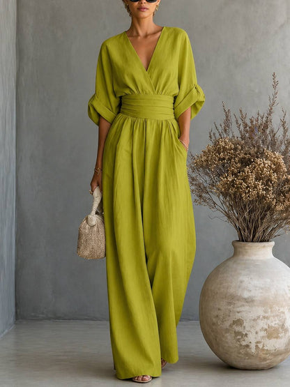 Elara |  Draped Waist Jumpsuit