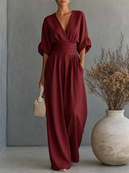 Elara |  Draped Waist Jumpsuit