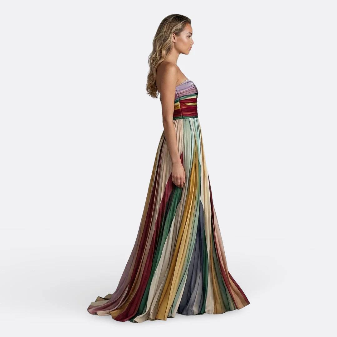 Valeria | Sunset Flow Strapless Maxi Dress
