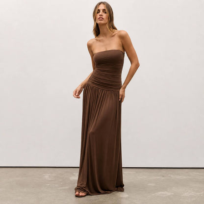 Elara | Sculpted Strapless Maxi Dress