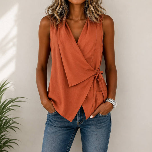 Solenne | Draped Wrap Blouse