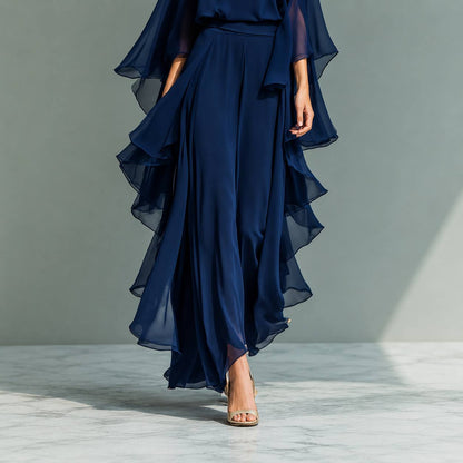 Velisse | Chiffon Cascade Evening Jumpsuit