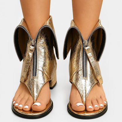 Zafira | Zip Accent Heel Sandals