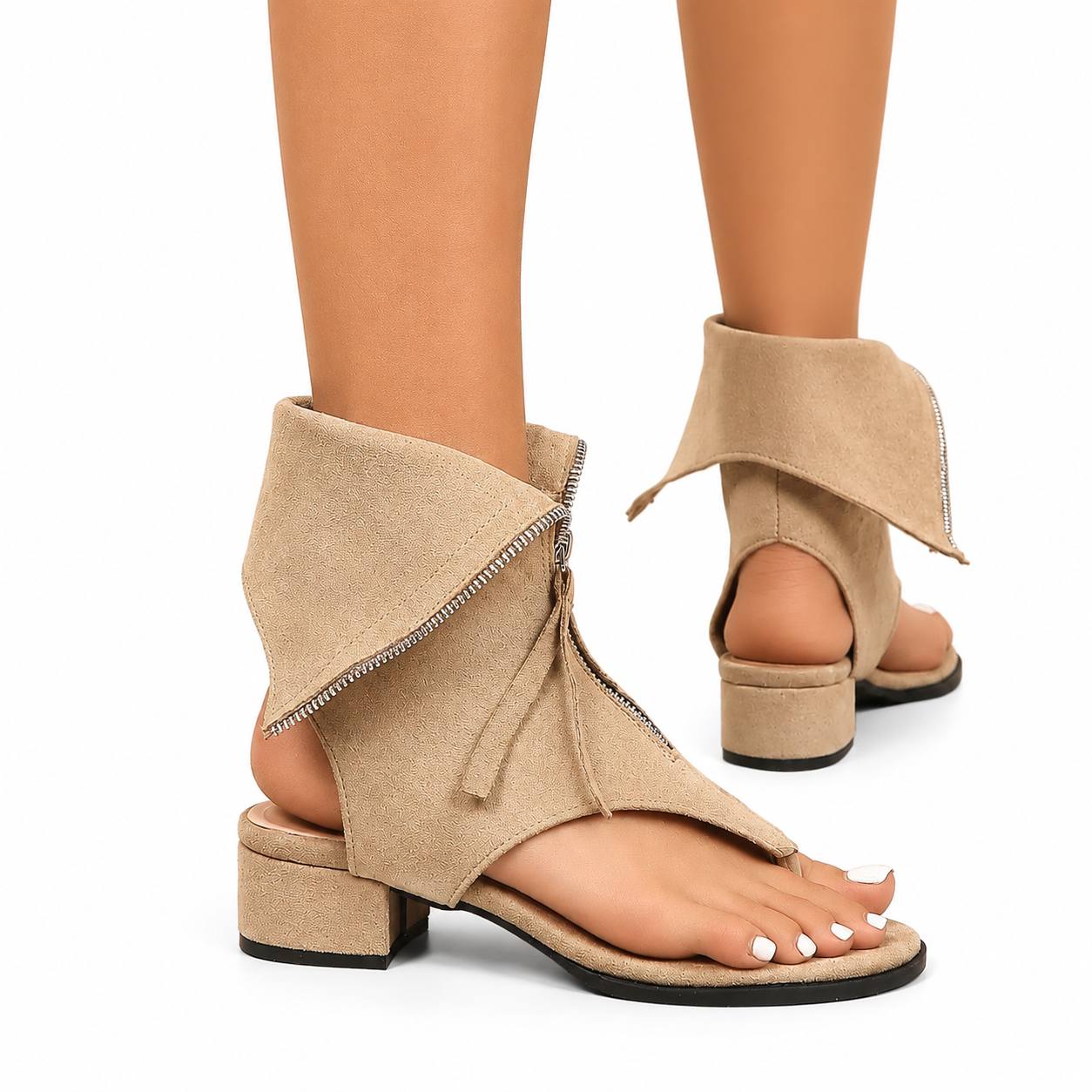 Zafira | Zip Accent Heel Sandals