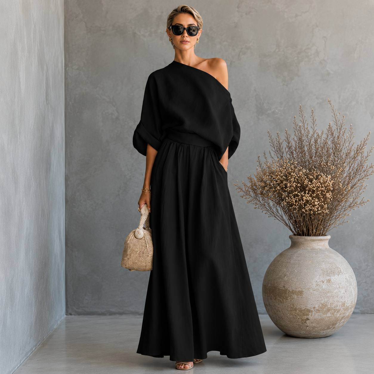 Lunara | One-Shoulder Linen Jumpsuit