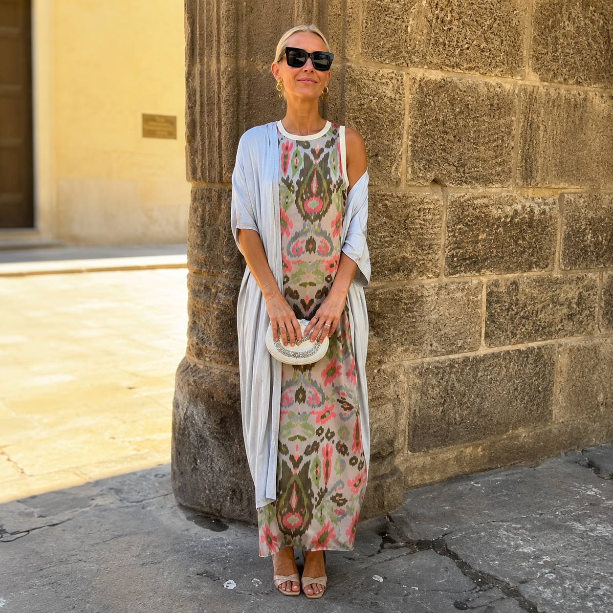 Celestine | Printed Maxi Dress & Cardigan Set