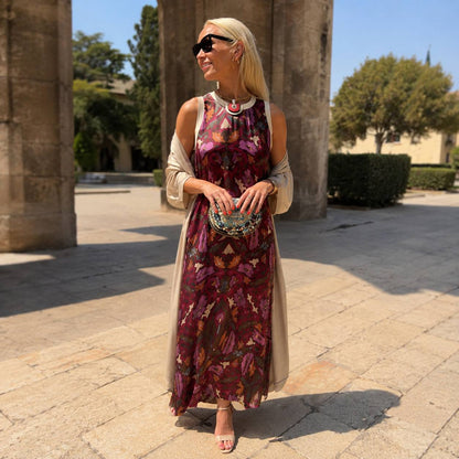 Celestine | Printed Maxi Dress & Cardigan Set