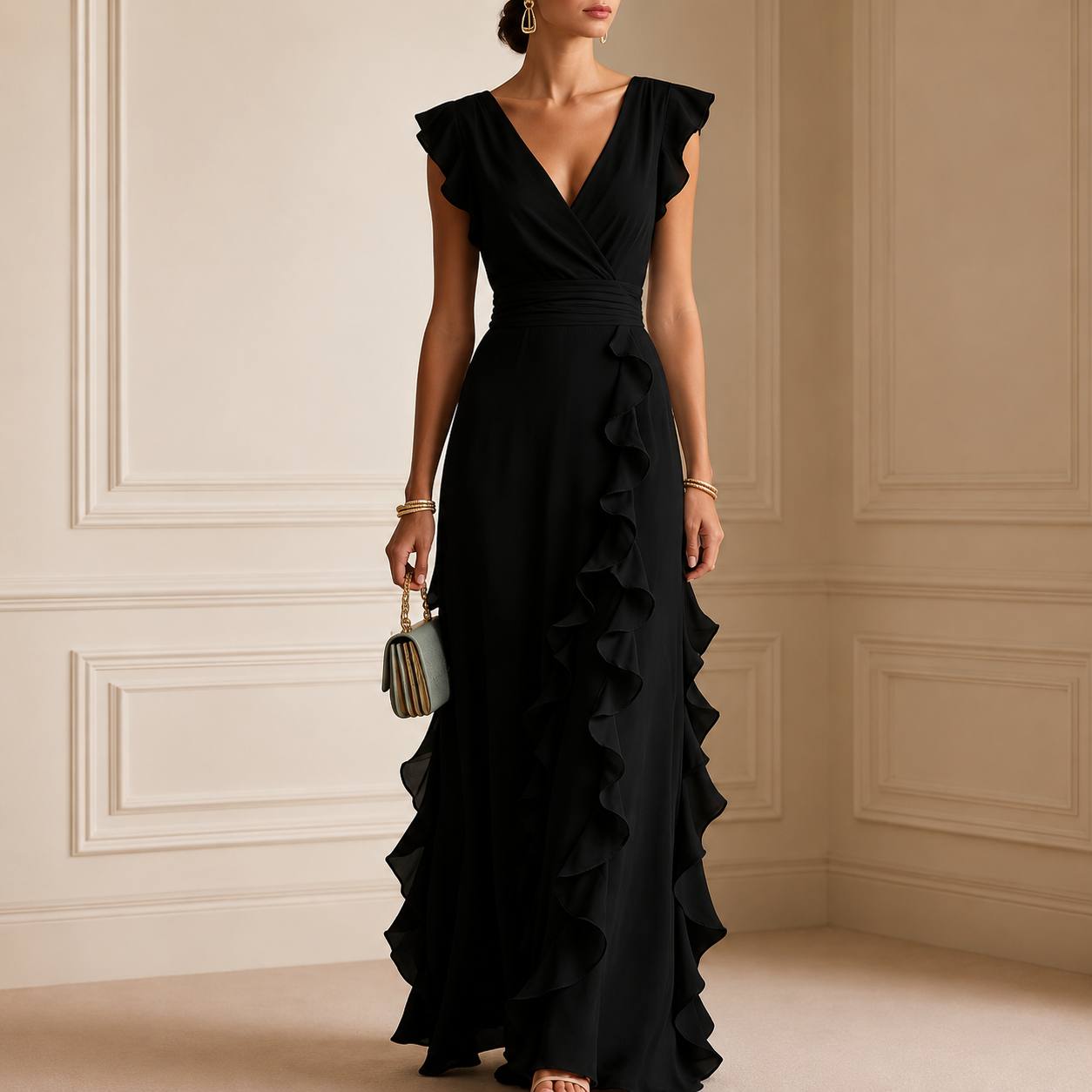 Isabella | Ruffle Elegance Evening Dress