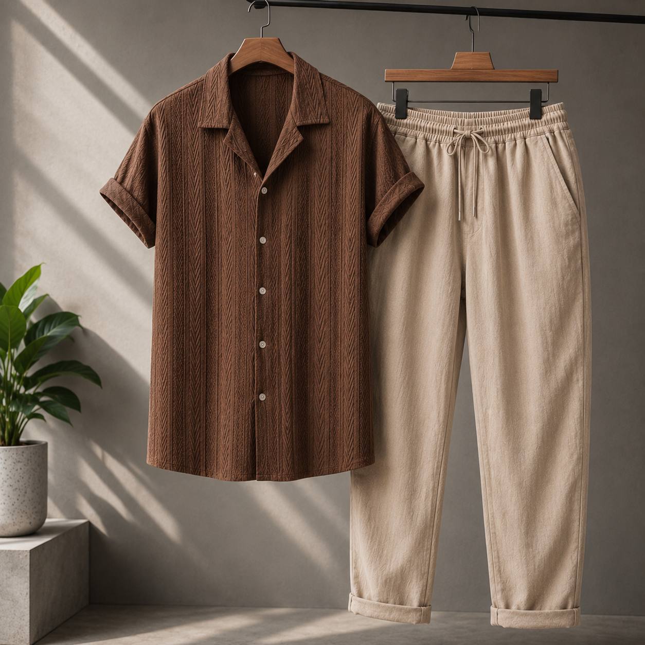 Noah | Men's Textured Summer Shirt & Trouser Set