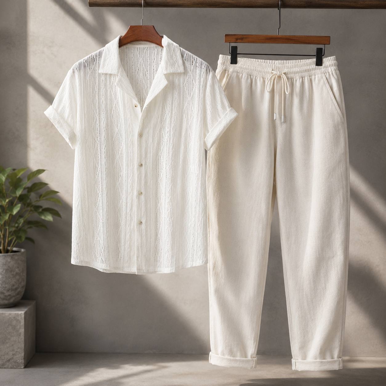 Noah | Men's Textured Summer Shirt & Trouser Set