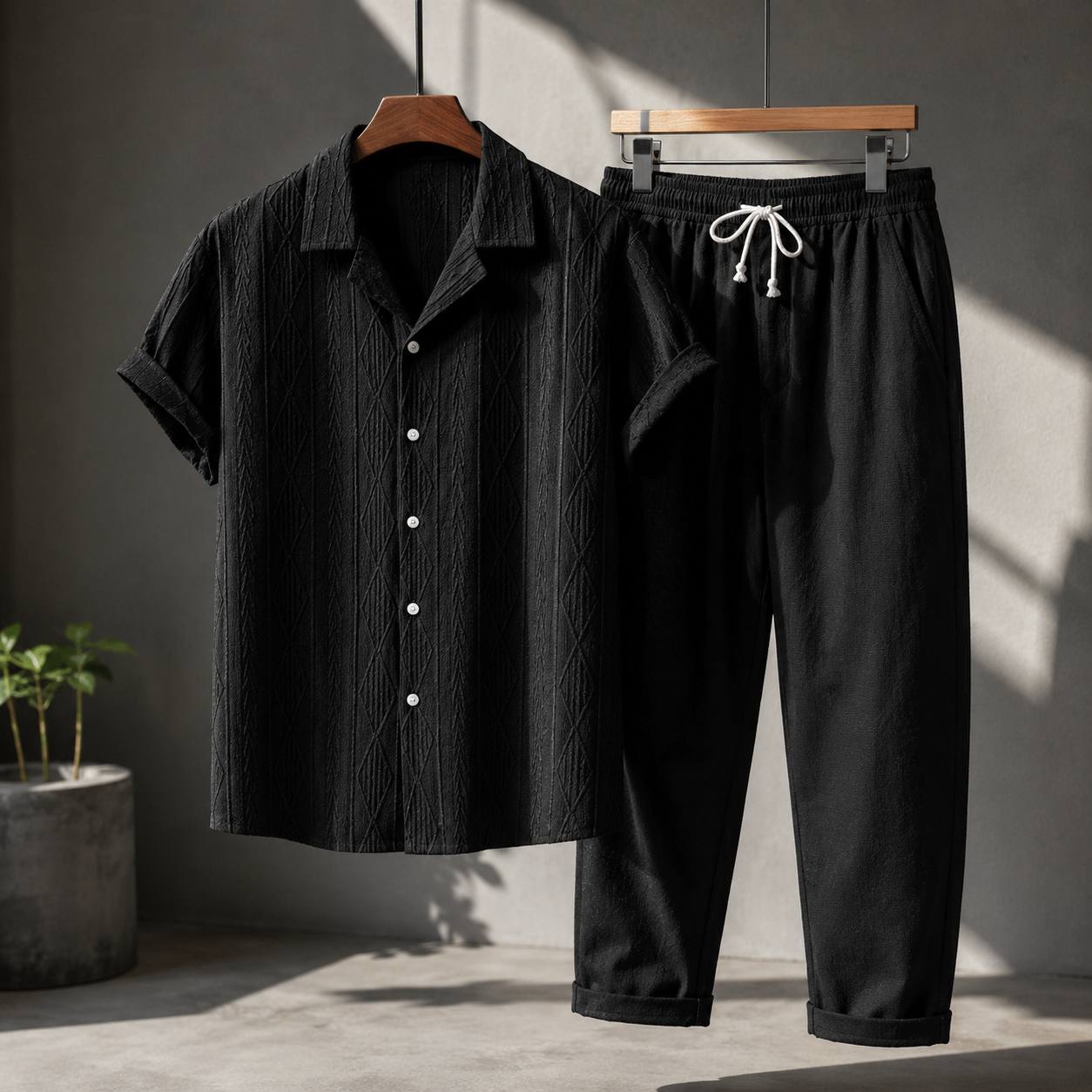 Noah | Men's Textured Summer Shirt & Trouser Set