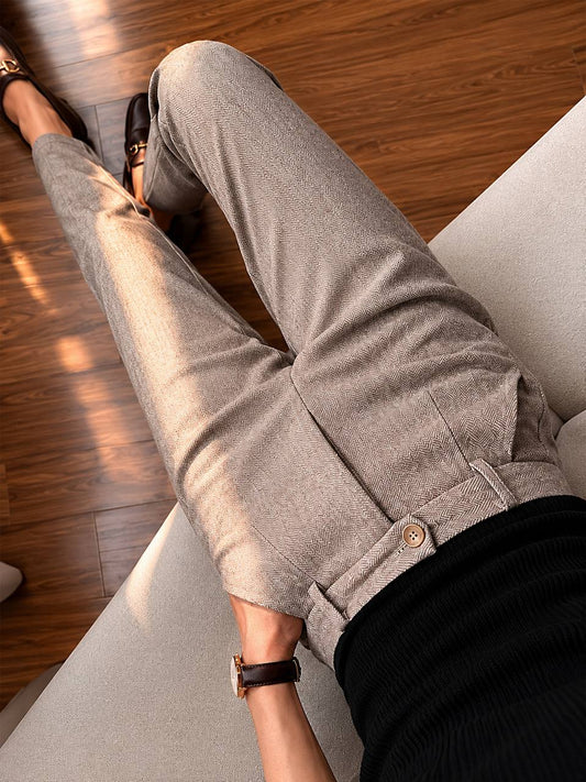 Arden | Tailored Herringbone Trousers