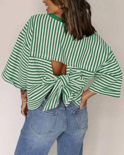Sienna | Striped Bow Back Blouse