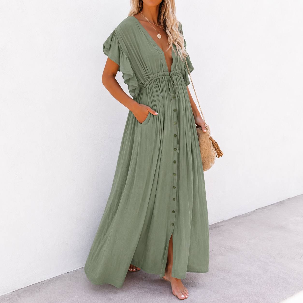 Valerie | Ruffle Sleeve Maxi Dress