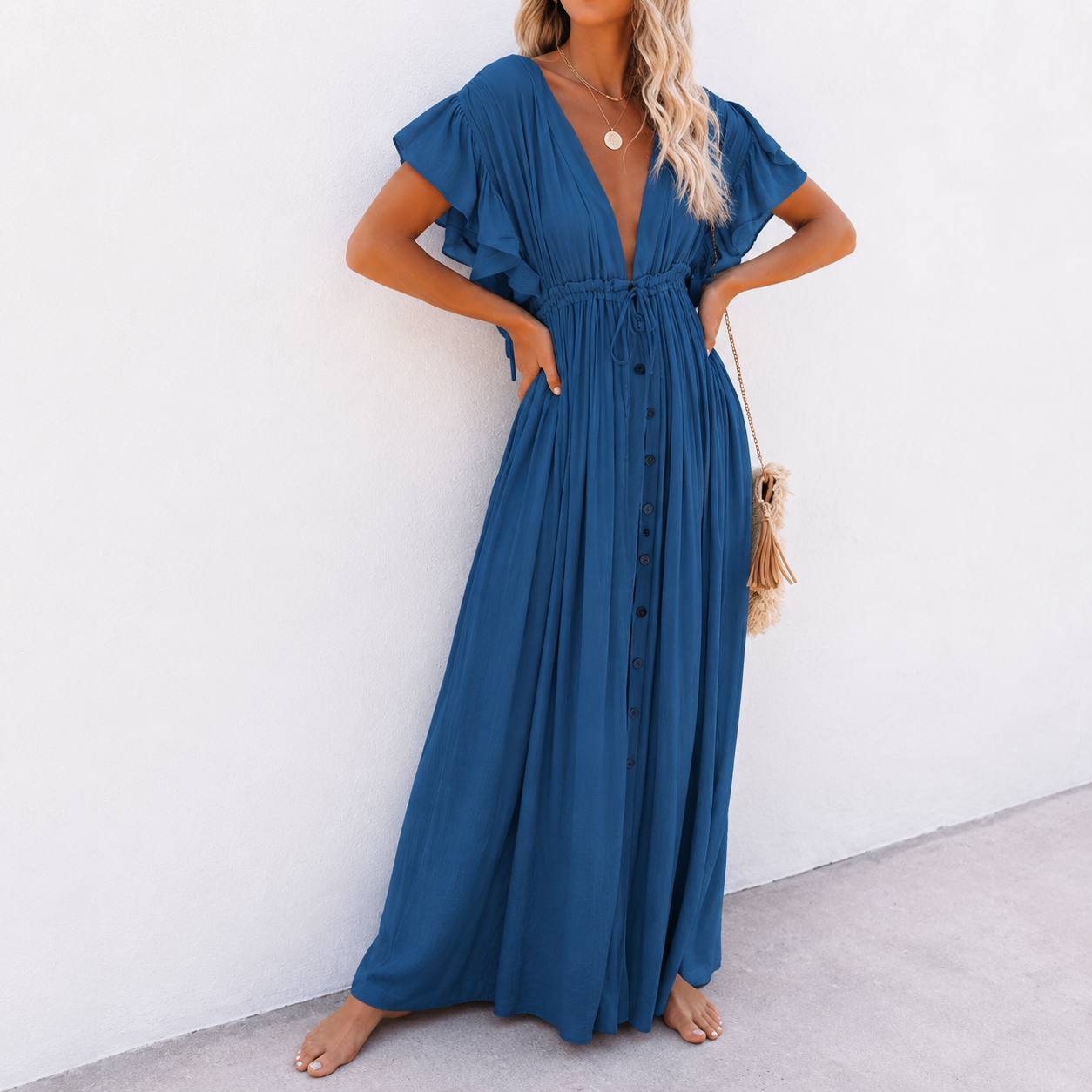 Valerie | Ruffle Sleeve Maxi Dress