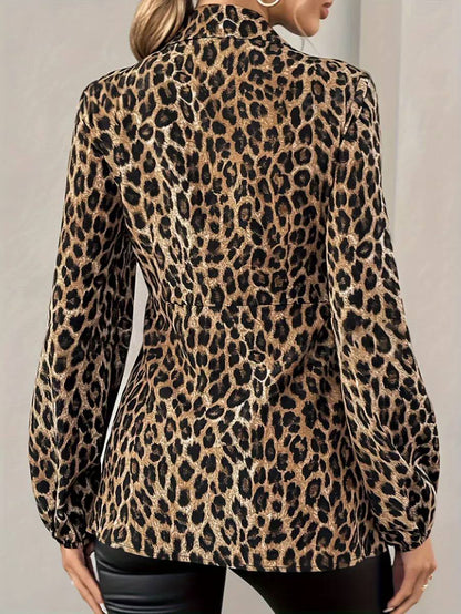 Savannah | Leopard Tie-Waist Blouse