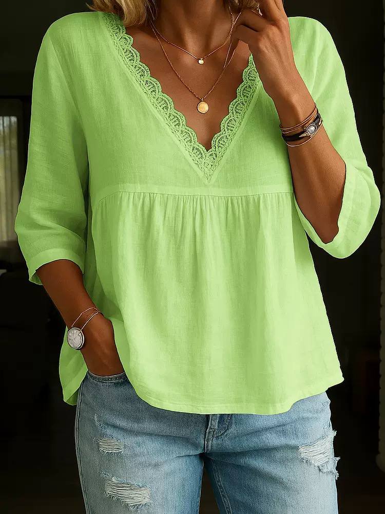 Luna | Lace V-Neck Blouse