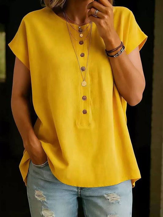 Aria | Button Detail Casual Blouse