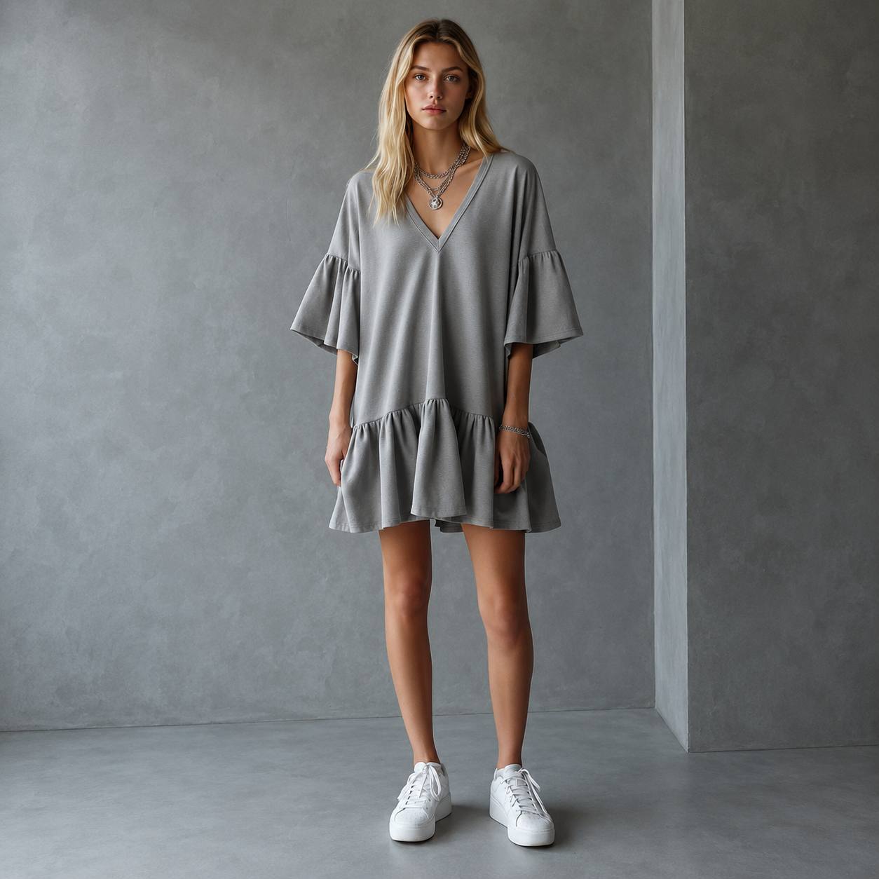 Luna | Flowy Ruffle Mini Dress
