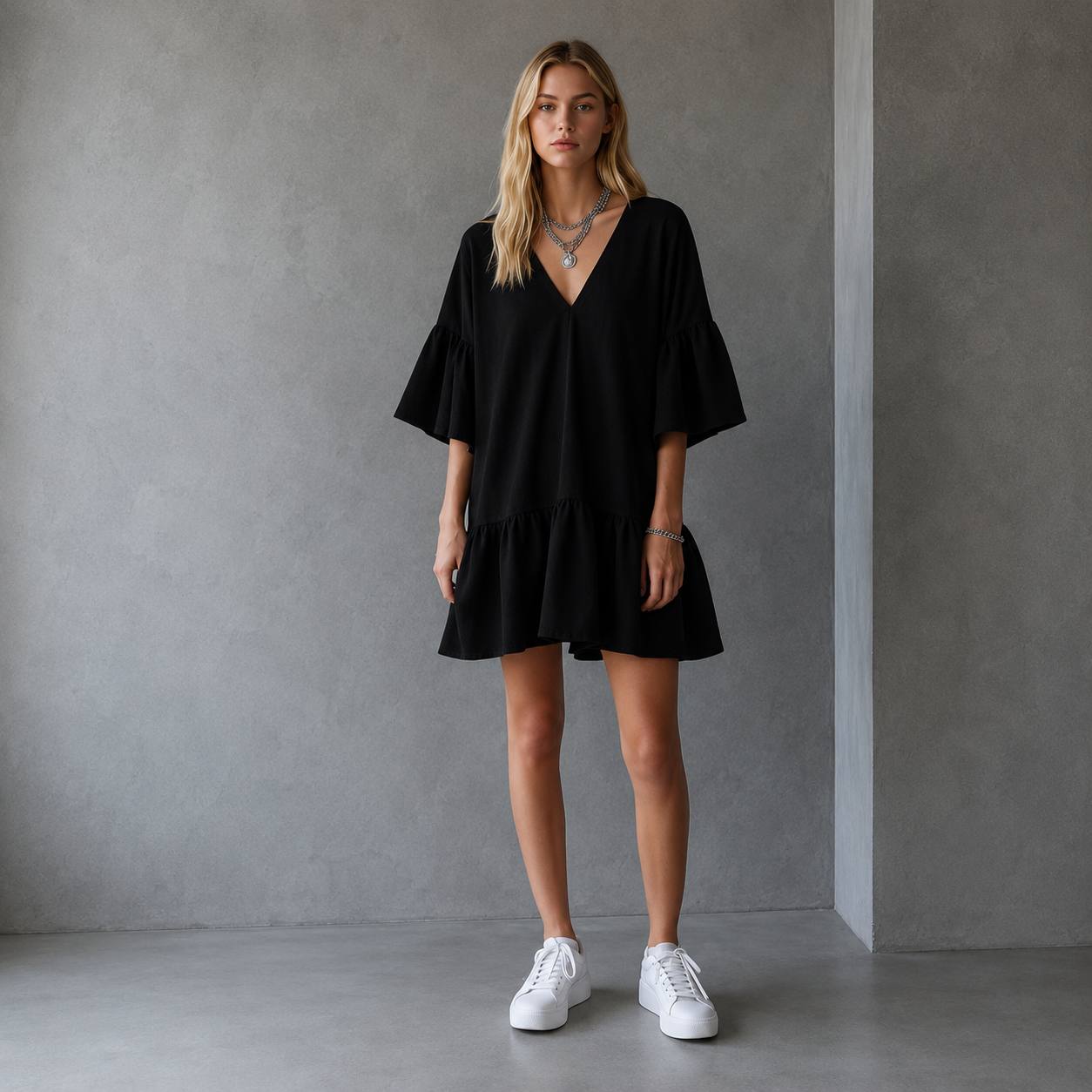 Luna | Flowy Ruffle Mini Dress
