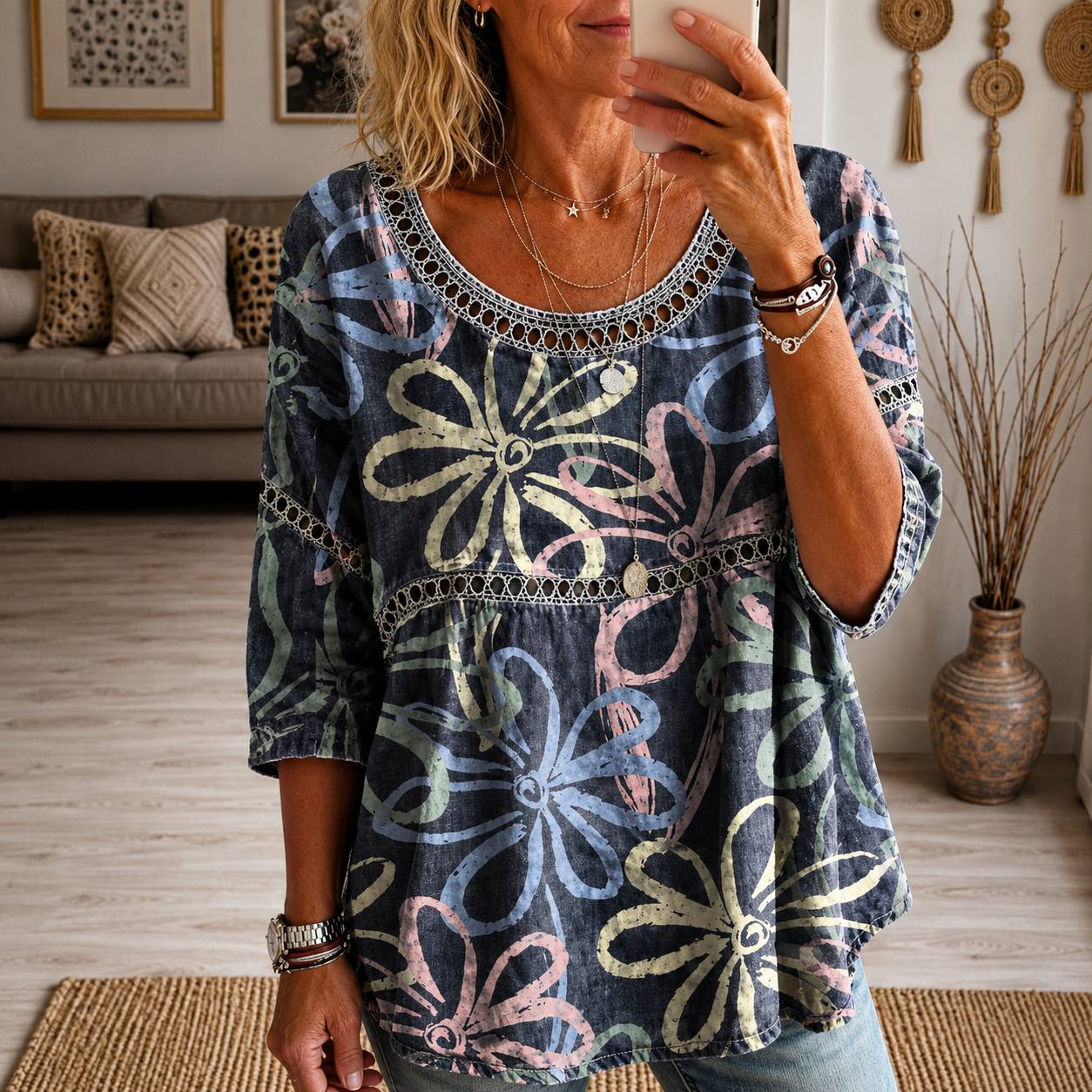 Evelyn | Vintage Pattern Relaxed Blouse