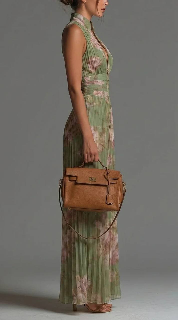 Florence | Floral Pleated Elegance Jumpsuit