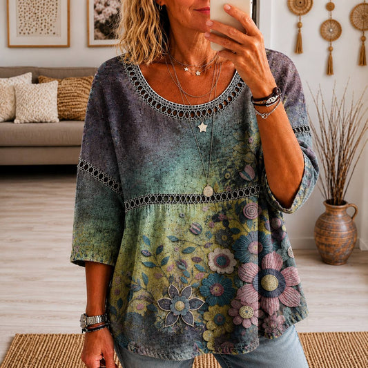 Isla | Vintage Pattern Relaxed Blouse