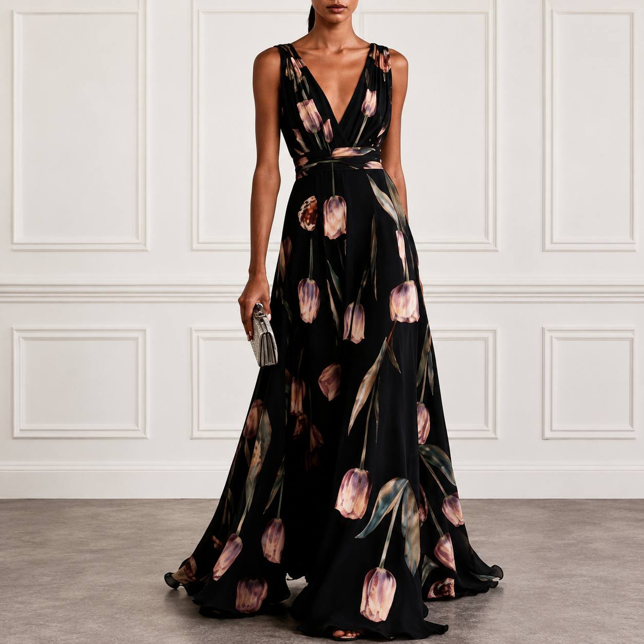 Rosalie | Floral Evening Maxi Dress